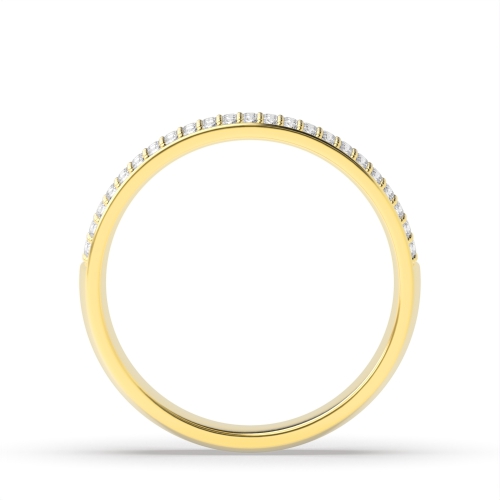 Pave Setting Round Yellow Gold 4 row Eternity Diamond Rings