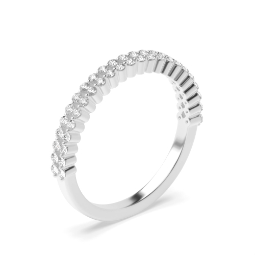 4 Prong Round Celestial enigma Half Eternity Engagement Rings