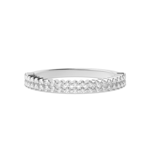 4 Prong Round Celestial enigma Half Eternity Engagement Rings