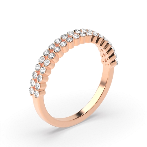 Pave Setting Round Rose Gold Iconic Eternity Engagement Rings
