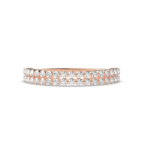 Pave Setting Round Rose Gold Iconic Eternity Engagement Rings