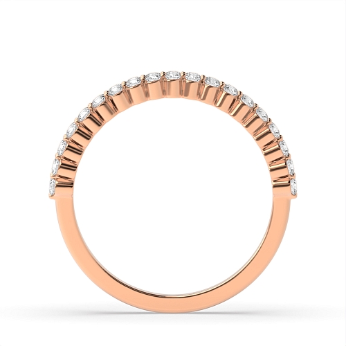 Pave Setting Round Rose Gold Iconic Eternity Engagement Rings