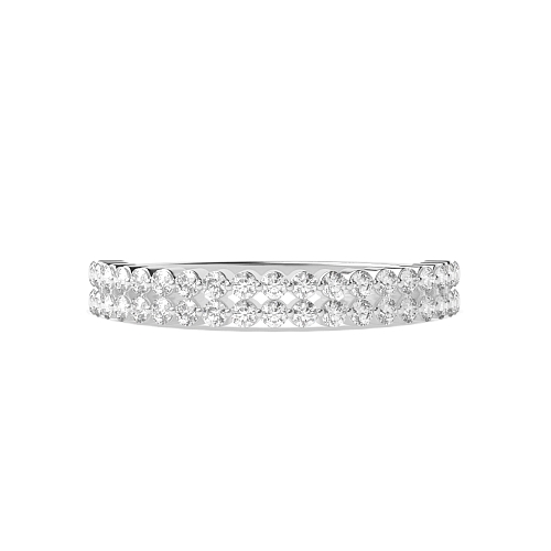 Pave Setting Round Iconic Moissanite Eternity Engagement Rings