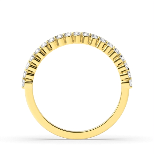 Pave Setting Round Yellow Gold Iconic Eternity Engagement Rings