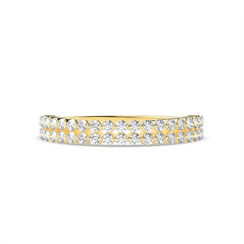 Pave Setting Round Yellow Gold Iconic Eternity Engagement Rings