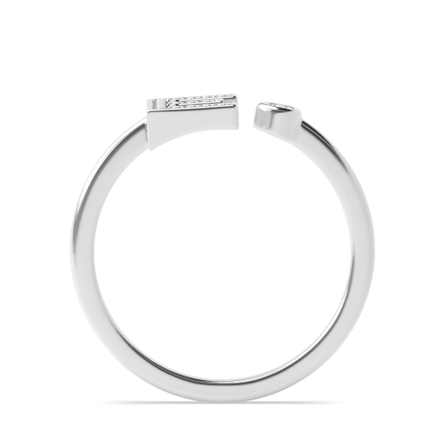 Bezel Setting Round Alphabet letter e Engagement Rings