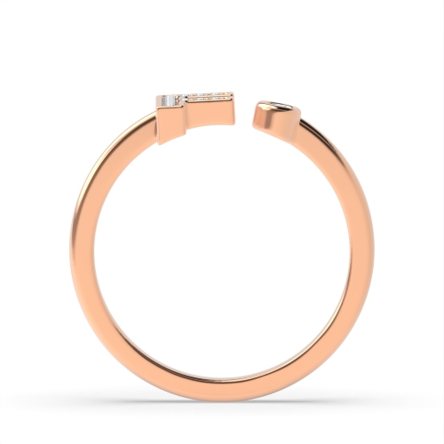 Bezel Setting Round Rose Gold Lettered whisper Engagement Rings
