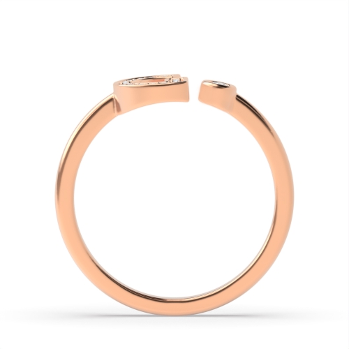 Bezel Setting Round Rose Gold Initial spark Engagement Rings