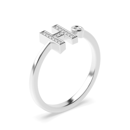 Bezel Setting Round Lettered glimmer Engagement Rings