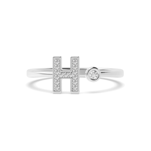 Bezel Setting Round Lettered glimmer Engagement Rings