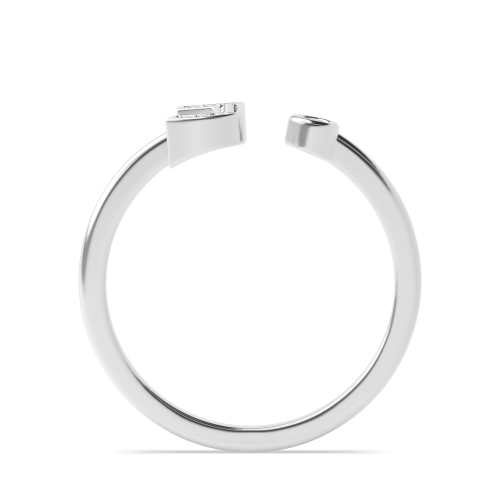 Bezel Setting Round Alphabet letter j initial Engagement Rings