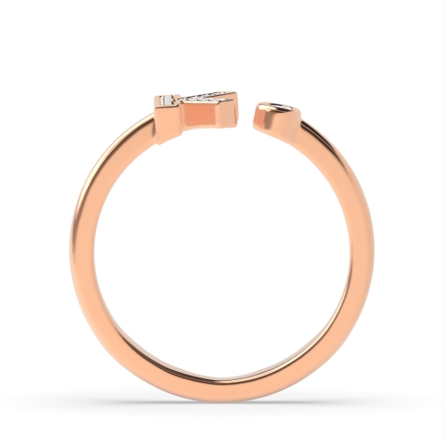 Bezel Setting Round Rose Gold Initial k Engagement Rings