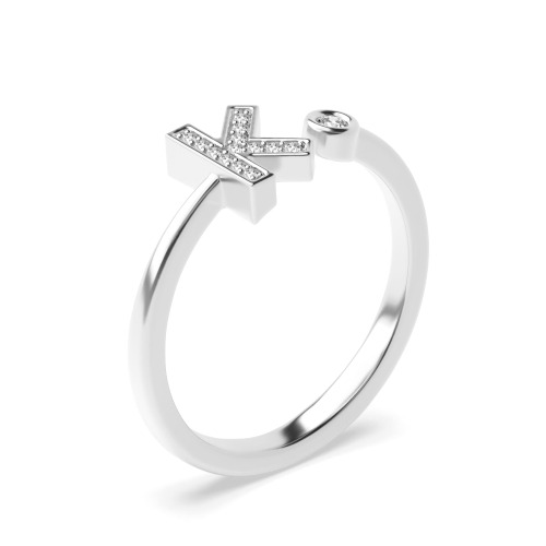 Bezel Setting Round Initial k Engagement Rings