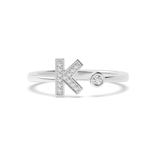 Bezel Setting Round Initial k Engagement Rings