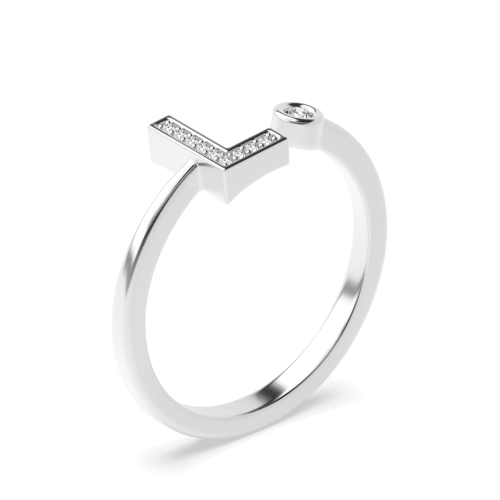 Bezel Setting Round Lettered luster Engagement Rings