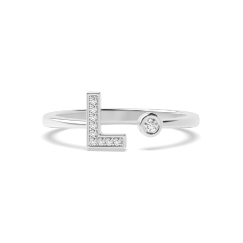 Bezel Setting Round Lettered luster Engagement Rings