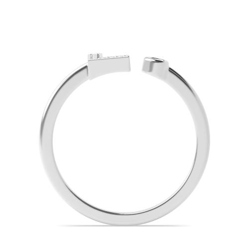 Bezel Setting Round Lettered luster Engagement Rings