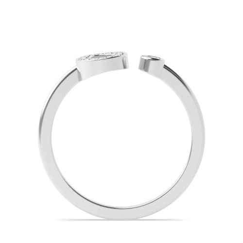 Bezel Setting Round Initial letter o Engagement Rings