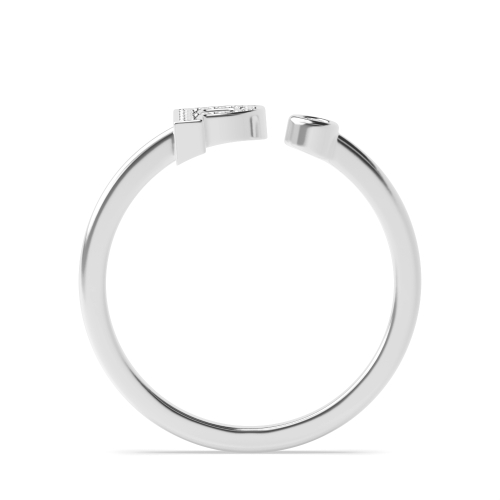 Bezel Setting Round Initial letter p Engagement Rings