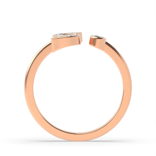 Bezel Setting Round Rose Gold Initial letter s Engagement Rings