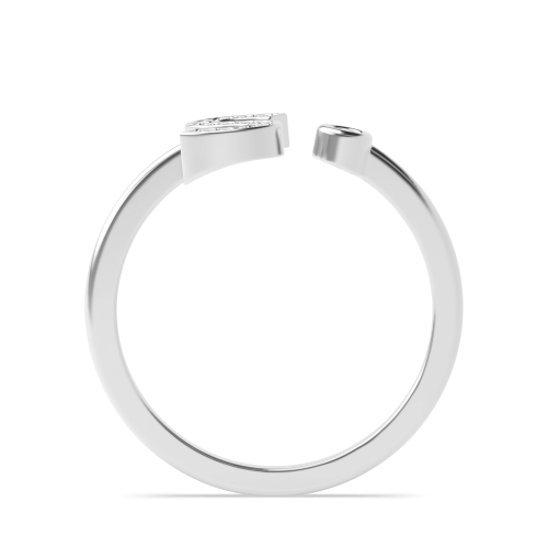 Bezel Setting Round Initial letter s Engagement Rings