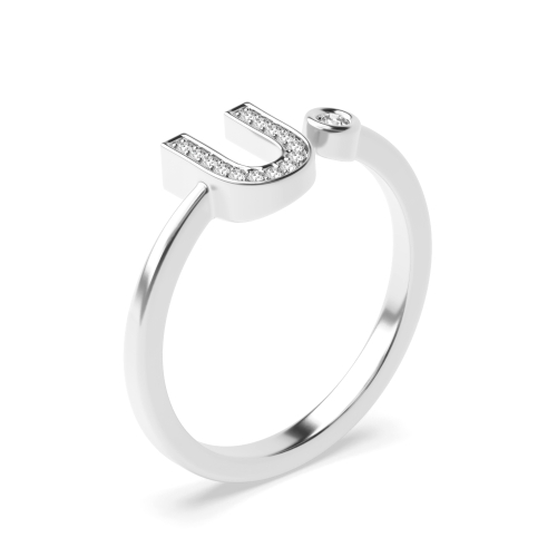 Bezel Setting Round Initial beam Engagement Rings