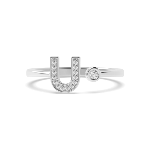 Bezel Setting Round Initial beam Engagement Rings