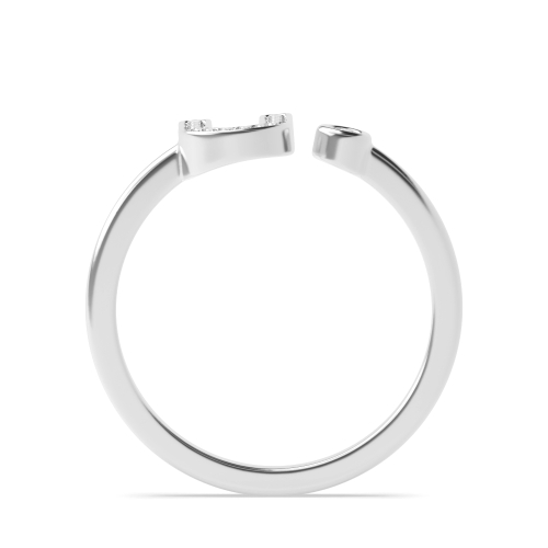 Bezel Setting Round Initial beam Engagement Rings