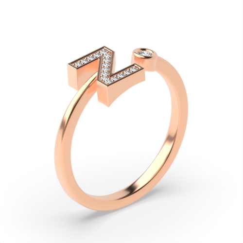 Bezel Setting Round Rose Gold Mirage trio Engagement Rings