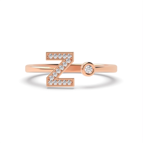 Bezel Setting Round Rose Gold Mirage trio Engagement Rings