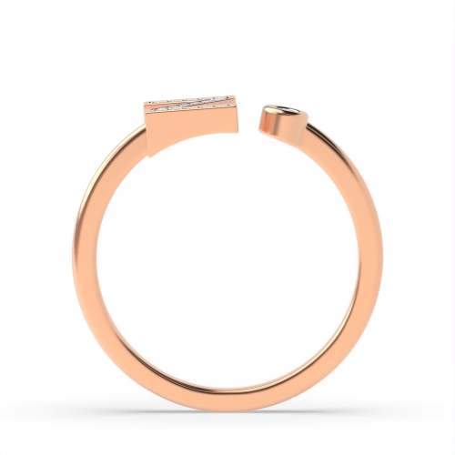 Bezel Setting Round Rose Gold Mirage trio Engagement Rings