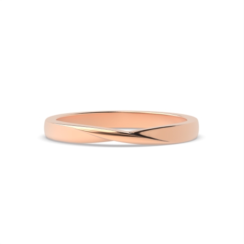 Rose Gold Crossover Women's Shaped Wedding Rings & Bands