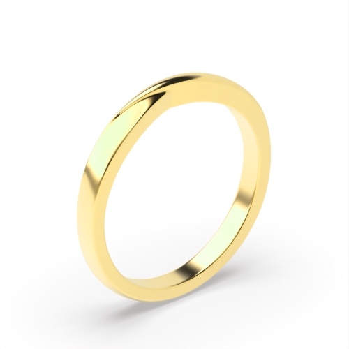 Yellow Gold Crossover Plain Ring Wedding Rings & Bands