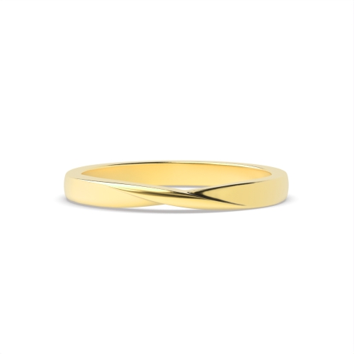 Yellow Gold Crossover Plain Ring Wedding Rings & Bands