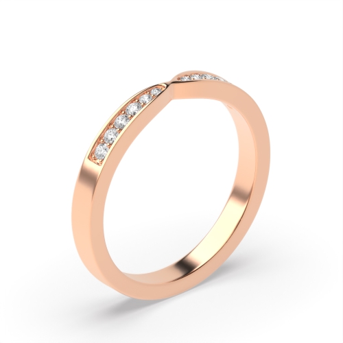 Pave Setting Round Rose Gold Solar mosaic Women's Shaped Diamond Rings