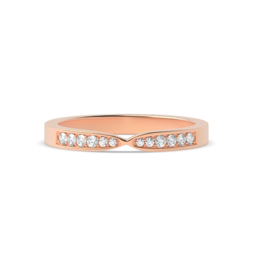 Pave Setting Round Rose Gold Solar mosaic Women's Shaped Diamond Rings