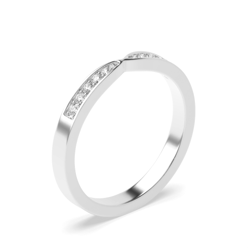 Pave Setting Round Solar Mosaic Half Eternity Wedding Band