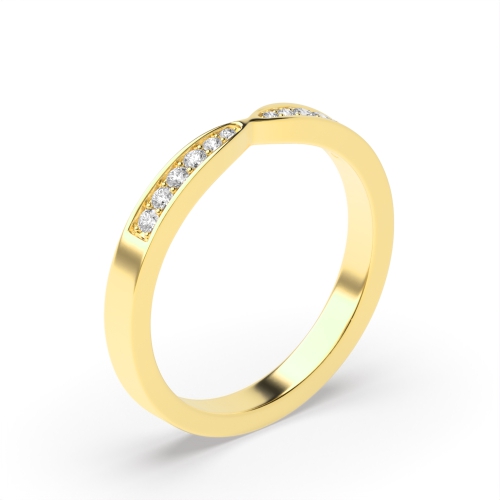 Pave Setting Round Yellow Gold Solar mosaic Eternity Diamond Rings