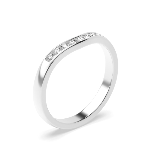 Channel Setting Round Ecliptic Radiance Half Eternity Wedding Band