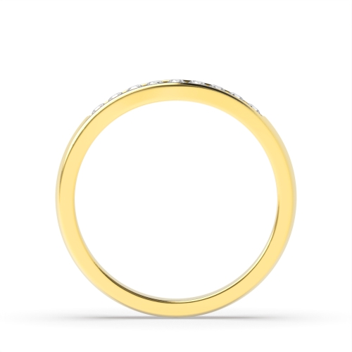 Channel Setting Round Yellow Gold Ecliptic radiance Eternity Diamond Rings