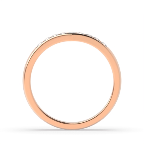 Channel Setting Round Rose Gold V Wishbone Women's Shaped Diamond Rings