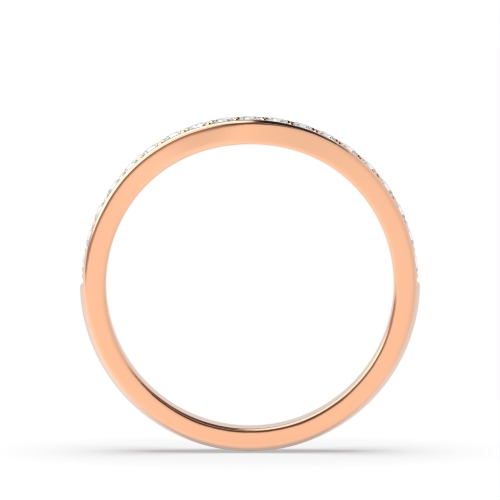 Pave Setting Round Rose Gold Wishbone curved Diamond Rings