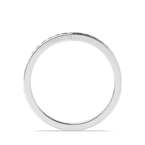 Pave Setting Round V shaped wishbone Emerald Diamond Rings