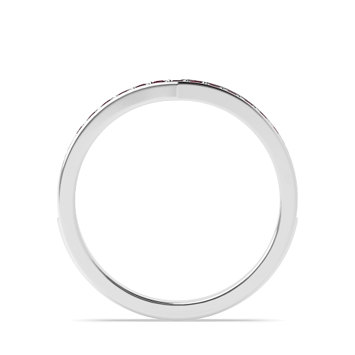 Pave Setting Round V shaped wishbone Ruby Diamond Rings