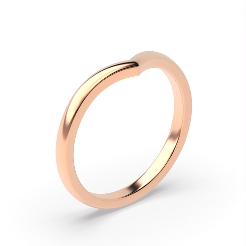 Rose Gold V shaped wishbone Women's Shaped Wedding Rings & Bands