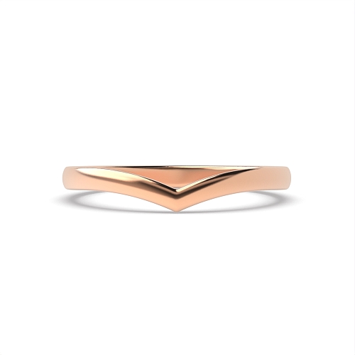Rose Gold V shaped wishbone Women's Shaped Wedding Rings & Bands