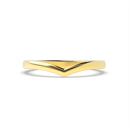Yellow Gold V shaped wishbone Plain Ring Wedding Rings & Bands