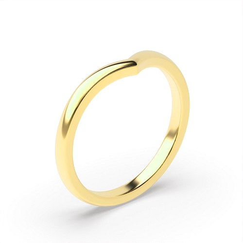 Yellow Gold V Shaped Wishbone Eternity Wedding Band