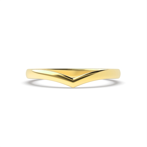 Yellow Gold V Shaped Wishbone Eternity Wedding Band