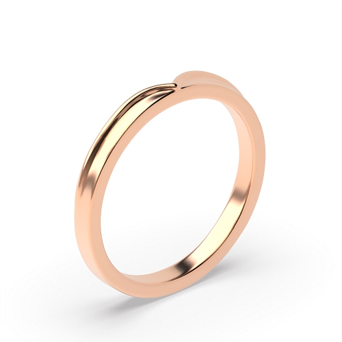 Rose Gold Channel shaped v design Women's Shaped Diamond Rings